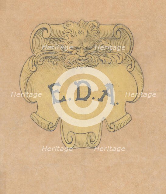 Study for a bronze name plate for Edward D. Adams, ca. 1892. Creator: Alphonse Legros.