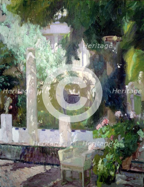  'Gardens of the Sorolla house', Oil, 1920 by Joaquin Sorolla.