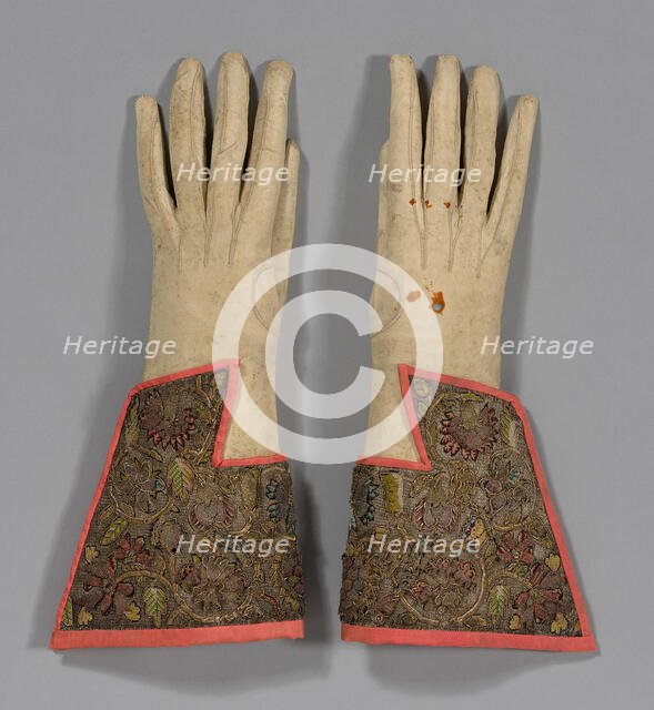 Pair of Men's Gloves, England, 1625/50. Creator: Unknown.