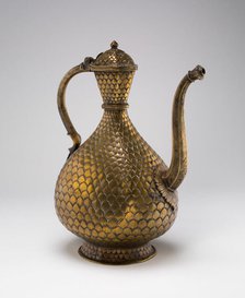 Ewer with Engraved Fish Scale Pattern, Inscribed in Persian with the name..., Early 18th cent. Creator: Unknown.