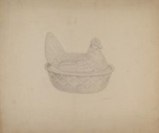Covered Dish (Hen), c. 1940. Creator: Sydney Roberts.