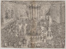 The Princely Meal (Die Fürstliche Mahlzeit), from a series depicting the wedding of Wolfga..., 1614. Creator: Unknown.