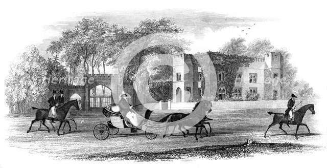 King George IV taking his favourite exercise, near the Sandpit Gate, Windsor Park, 1820s.Artist: Melville