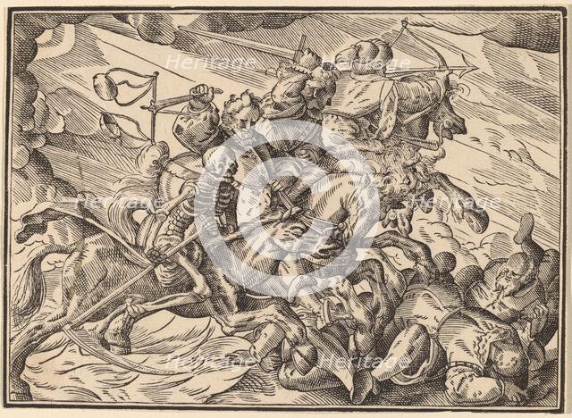 The Four Horsemen of the Apocalypse, published 1630. Creator: Christoph Maurer.