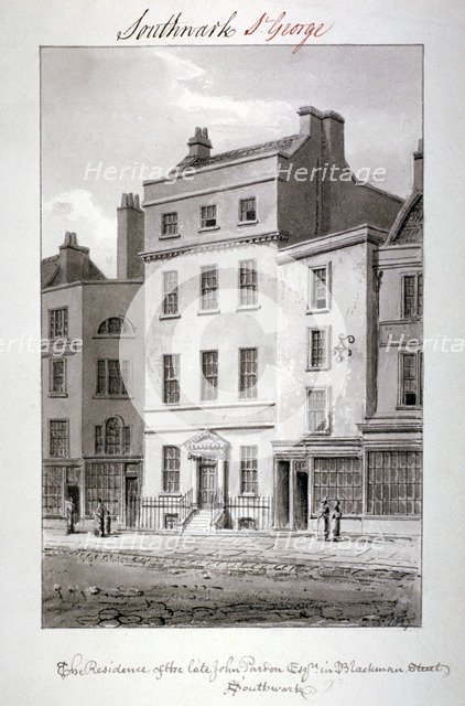 House in Blackman Street, Southwark, London, 1827.      Artist: John Chessell Buckler