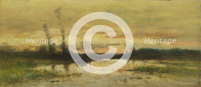 Canal landscape near Hilversum, 1880-1915.  Creator: Johannes Gysbert Vogel.