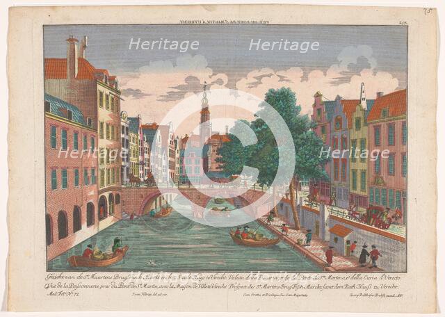 View of the Maartensbrug on the Oudegracht in Utrecht, 1742-1801. Creator: Anon.