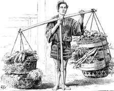 Street sketches in Tokio, Japan: seller of vegetables, 1890. Creator: Unknown.