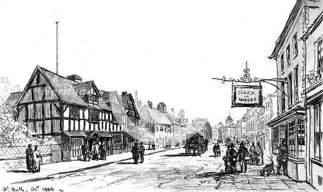 The birthplace of Shakespeare, Stratford-upon-Avon, Warwickshire, 1885.Artist: Edward Hull