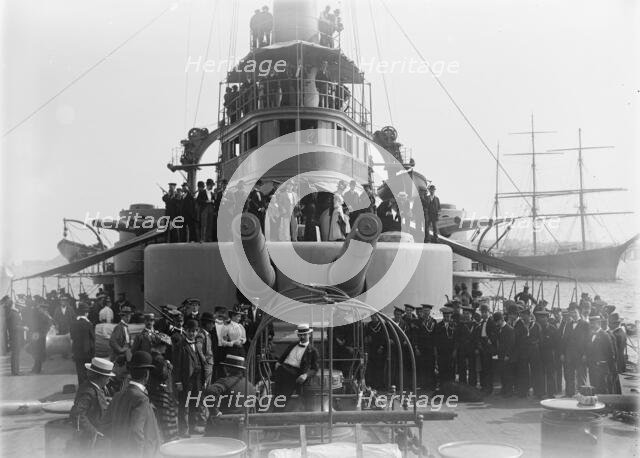 U.S.S. Oregon, forward turret and bridge, between 1896 and 1901. Creator: William H. Jackson.