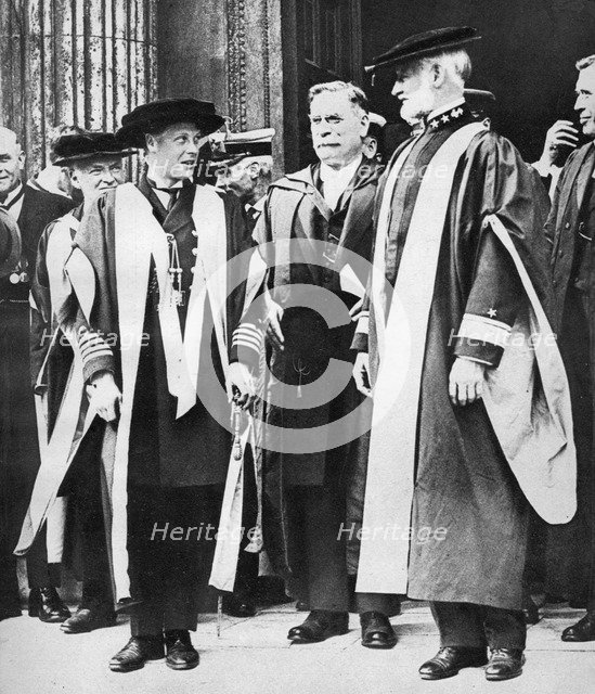 The Prince of Wales and Admiral William Sims, Cambridge, 1921. Artist: Unknown