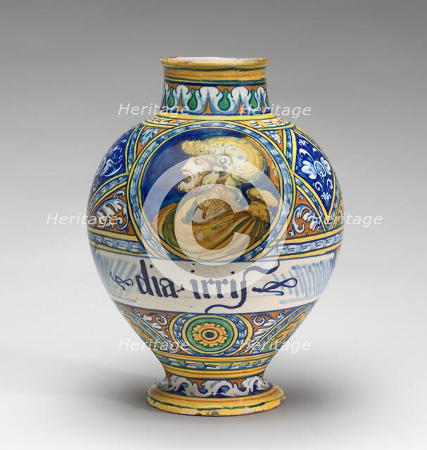 Drug jar with the head of a warrior, c. 1540/1550. Creator: Unknown.