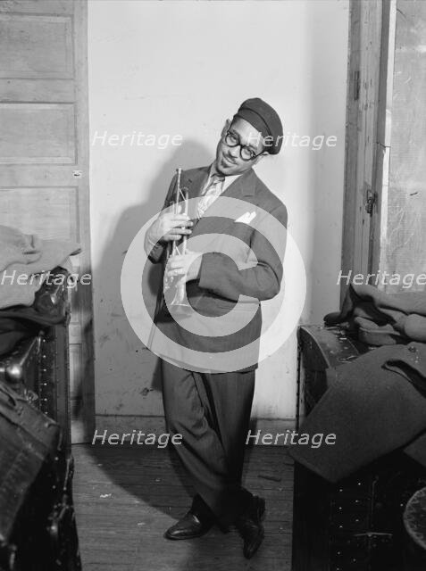 Portrait of Dizzy Gillespie, New York, N.Y., ca. May 1947. Creator: William Paul Gottlieb.