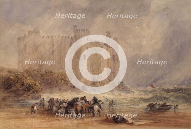 Laugharne Castle, Carmarthenshire, (undated, pre-1859). Creator: David Cox the Elder.