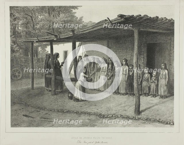School for Young Tartar Girls, 1841. Creator: Auguste Raffet.