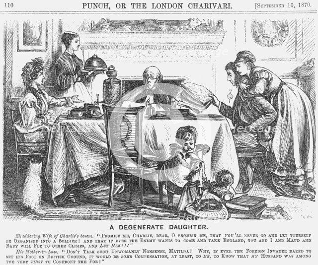'A Degenerate Daughter', 1870. Artist: George du Maurier