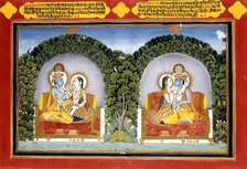 Radha and Krishna, Illustration to Poems by Shribhatta, c1800. Creator: Unknown.