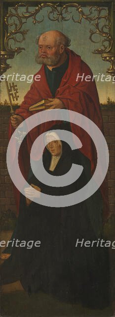 Saint Peter and a Donor; Saint Thomas (reverse), 1520/25. Creators: Jacob Cornelisz. van Oostsanen, Workshop of Jacob Cornelisz. van Oostsanen.