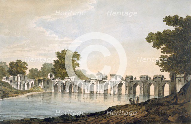 A View of the Bridge at Ilionpoor over the River Goomty, pub. 1785-88. Creator: William Hodges (1744-97).