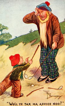 Golfing postcard, c1920s. Artist: Unknown