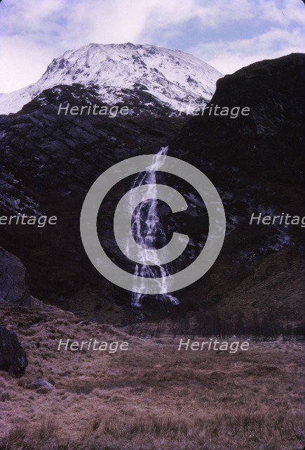 Waterfall at Steall, Upper Glen Nevis, Invernessshire, Scotland, March, 20th century. Artist: CM Dixon.