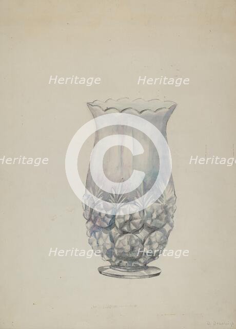 Glass Celery Dish, c. 1937. Creator: Beulah Bradleigh.