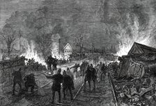The Railway Accident at Abbotts Ripton, Huntingdon: the scene on Saturday night, 1876. Creator: Unknown.