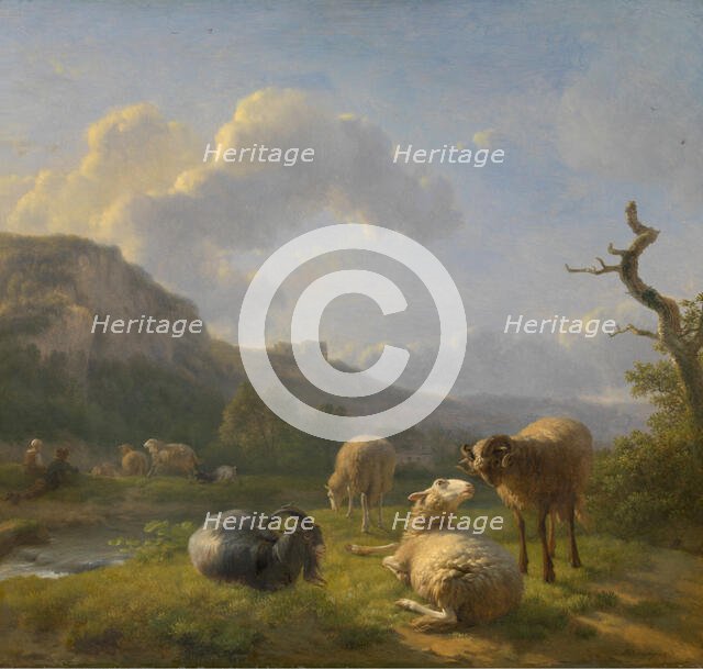 Landscape with Goats and Sheep, late 18th-early 19th century. Creator: Balthasar Paul Ommeganck.