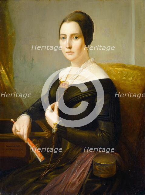 Elizabeth Oakes Prince Smith (Mrs. Seba Smith), c. 1845. Creator: John Wesley Paradise.