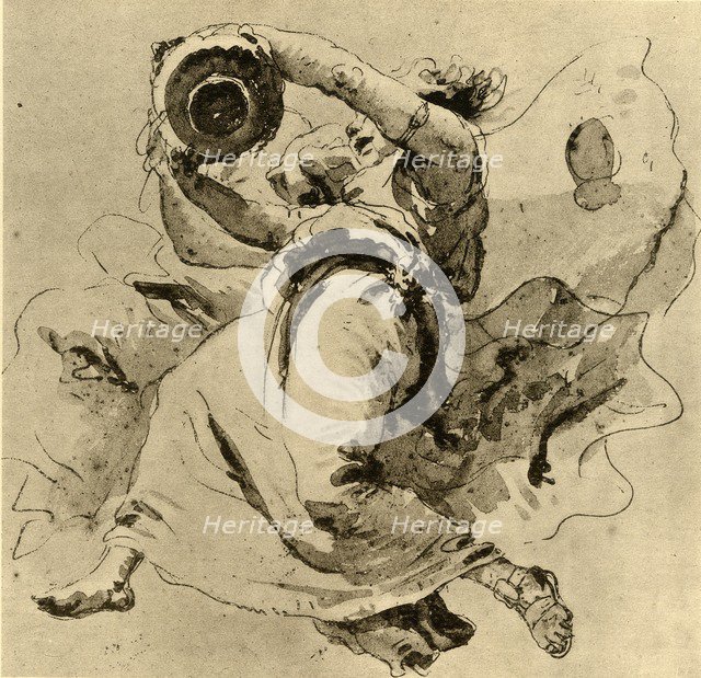 'Two geniuses holding a Jar', mid 18th century, (1928). Artist: Giovanni Battista Tiepolo.