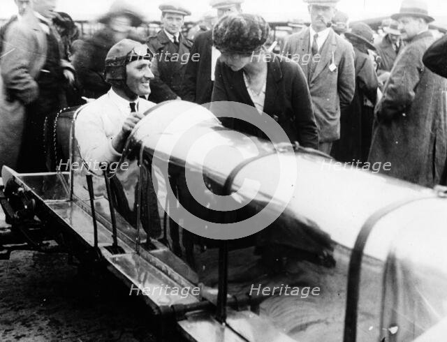 British racing driver George Bedford in a Hillman 10hp, 1921. Creator: Unknown.