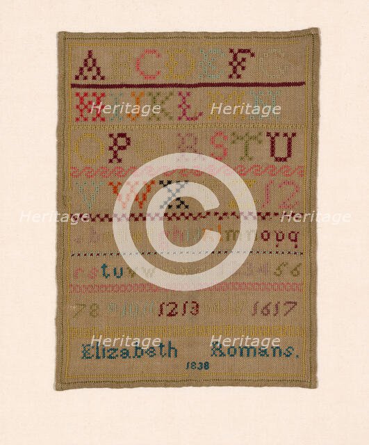 Sampler, Canada, 1838. Creator: Elizabeth Clarke.