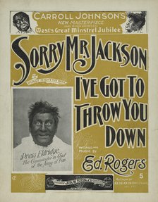 'Sorry, Mr. Jackson, I've got to throw you down', 1898. Creator: Unknown.