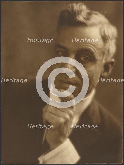 Portrait of a Man with Chin in Hand, 1907-1943. Creator: Louis Fleckenstein.