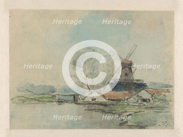 Windmill between the Haarlemmerpoort and the Leidse Bosje, 1903. Creator: Pieter H.J.J. Ras.