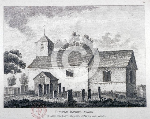 Church of St Mary the Virgin, Little Ilford, Newham, London, 1809. Artist: Anon