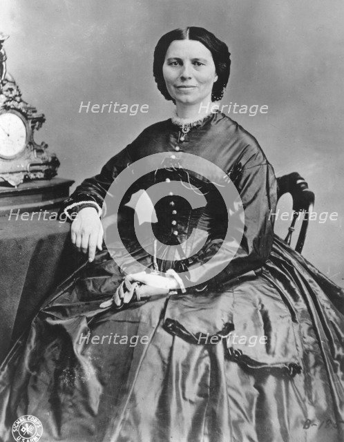 Clara Barton (1821-1912), founder of the American branch of the Red Cross. Artist: Unknown