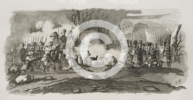 First Carlist War, (1833-1840): Battle of Alsasua, April 22, 1834, (1842).  Creator: Pedro Celestino Mare.