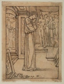 Pygmalion and the Image - Study for Pygmalion in his Workshop, 1867. Creator: Sir Edward Coley Burne-Jones.