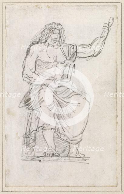 Statue of Jupiter, Seated [recto], 1754/1765. Creator: Hubert Robert.