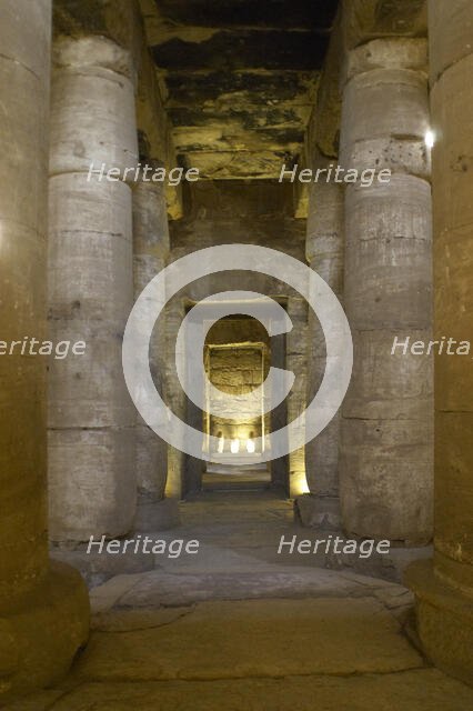 The Second Hypostyle Hall, Temple of Seti I, Abydos, Egypt, New Kingdom, 19th Dynasty (2003). Creator: LTL.