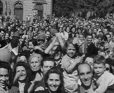 Italian Civilians Cheering, 1944. Creator: British Pathe Ltd.