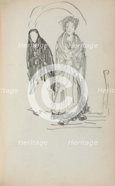 Italian Sketchbook: Two Standing Women (page 123), 1898-1899. Creator: Maurice Prendergast (American, 1858-1924).