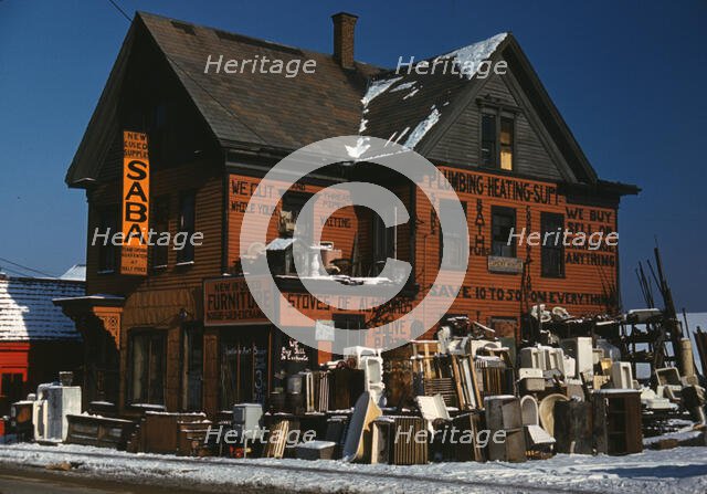 Brockton, Mass., Dec. 1940, second-hand plumbing store, 1940. Creator: Jack Delano.