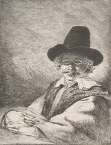 Portrait of Seated Man in Hat, 1782. Creator: Charles Echard.