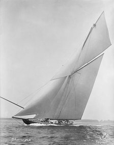 The cutter 'Shamrock' beating upwind. Creator: Kirk & Sons of Cowes.