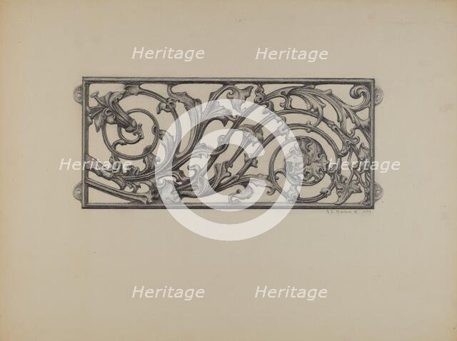 Cast Iron Window Grille, 1937. Creator: Austin L. Davison.