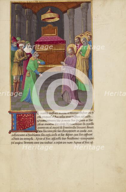 Christ Disputing with the Pharisees and Sadducees in the Temple, about 1480-1490. Creators: Master of Guillaume Lambert, Workshop of Master of Guillaume Lambert.