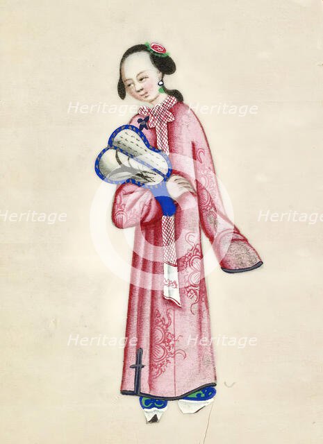 Leaf from Album of Costumes, 19th century. Creator: Unknown.