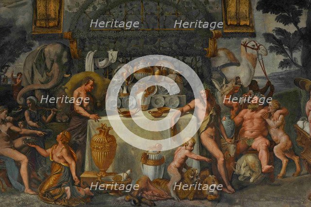 Fresco detail from the Chamber of Amor and Psyche, 1526-1534. Artist: Romano, Giulio (1499-1546)